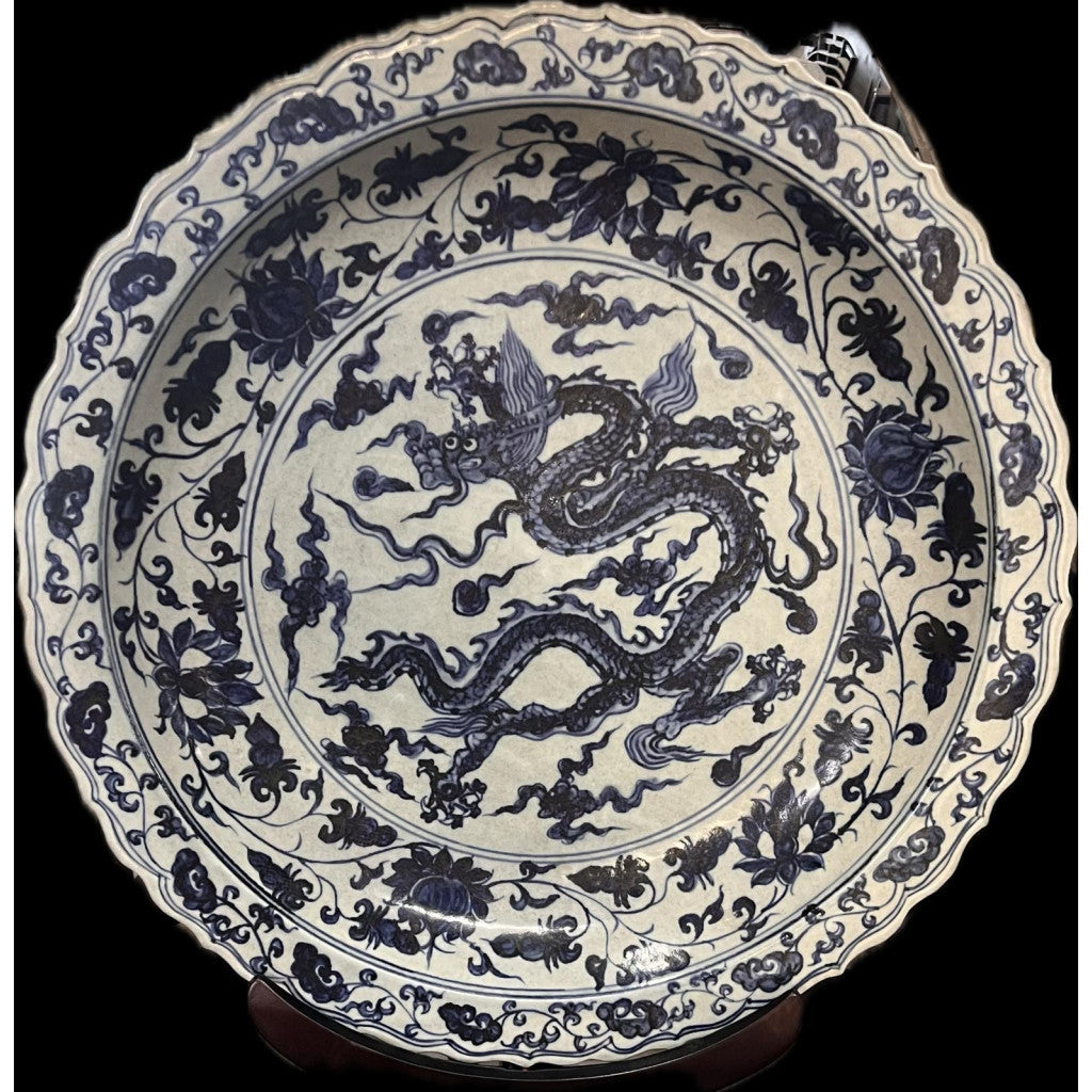 Danny's Fine Porcelain Platter Blue & White Classic