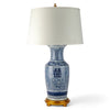 Danny's Fine Porcelain Blue & White Gold Base Lamp -Double Happiness