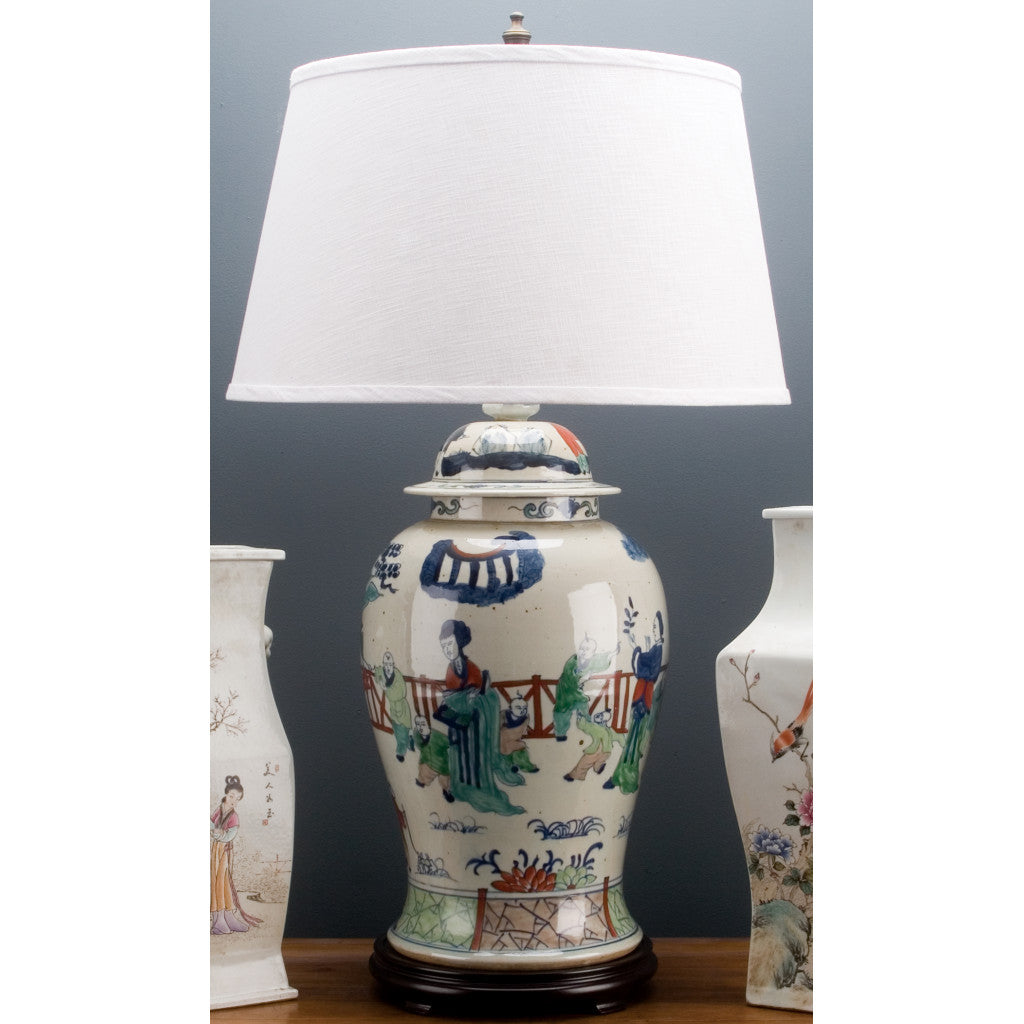 Danny's Fine Porcelain 34h X 19d Garden Jar Lamp