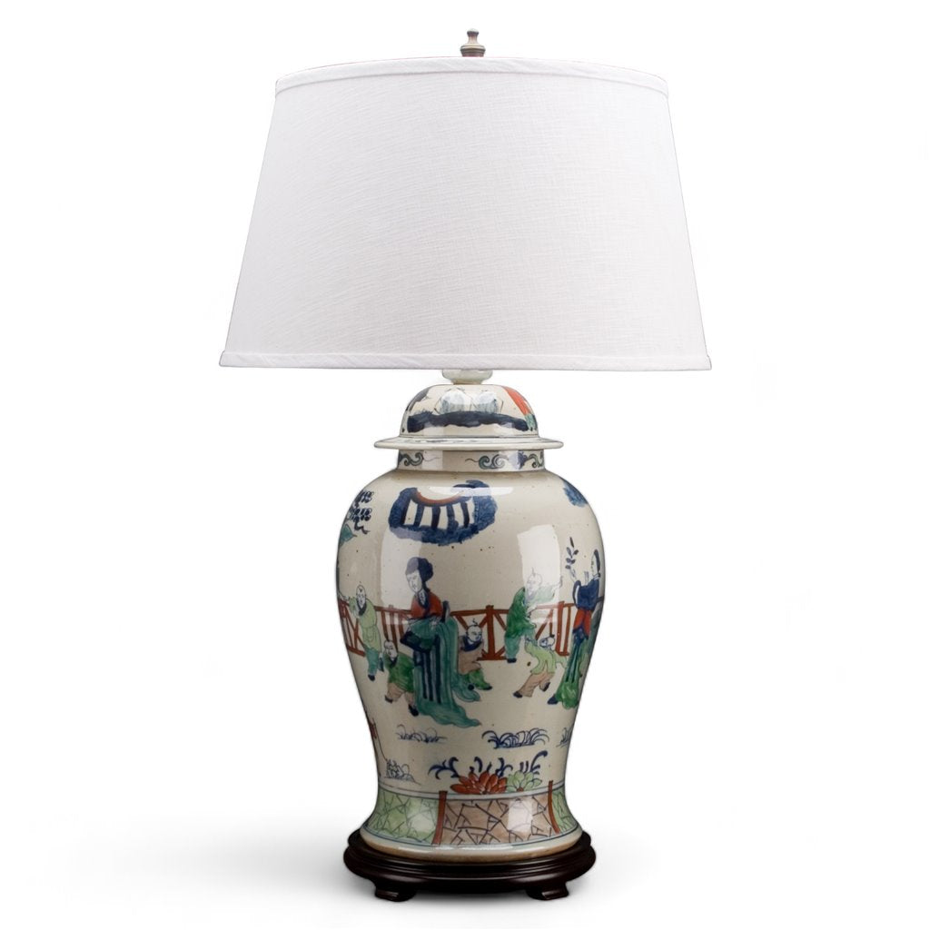Danny's Fine Porcelain 34h X 19d Garden Jar Lamp