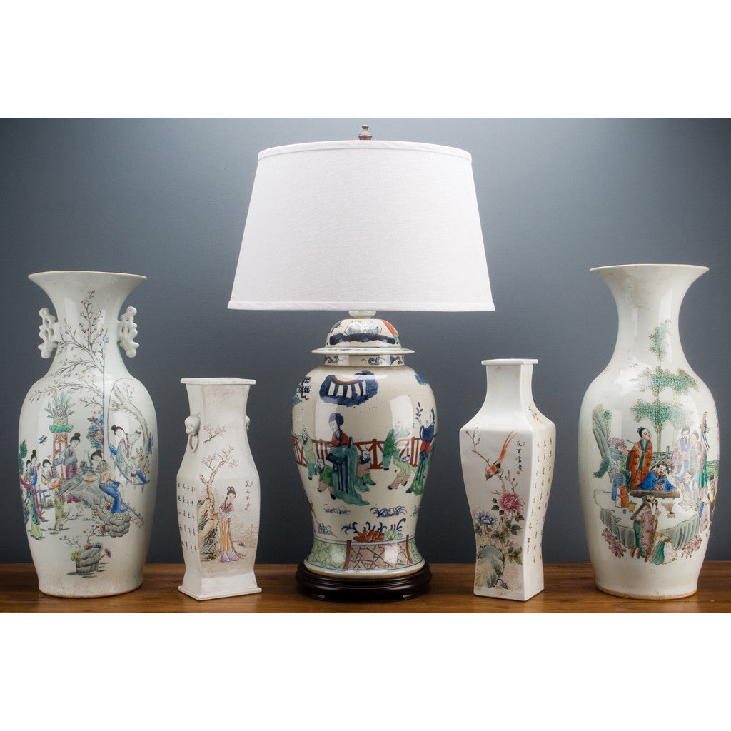 Danny's Fine Porcelain 34h X 19d Garden Jar Lamp