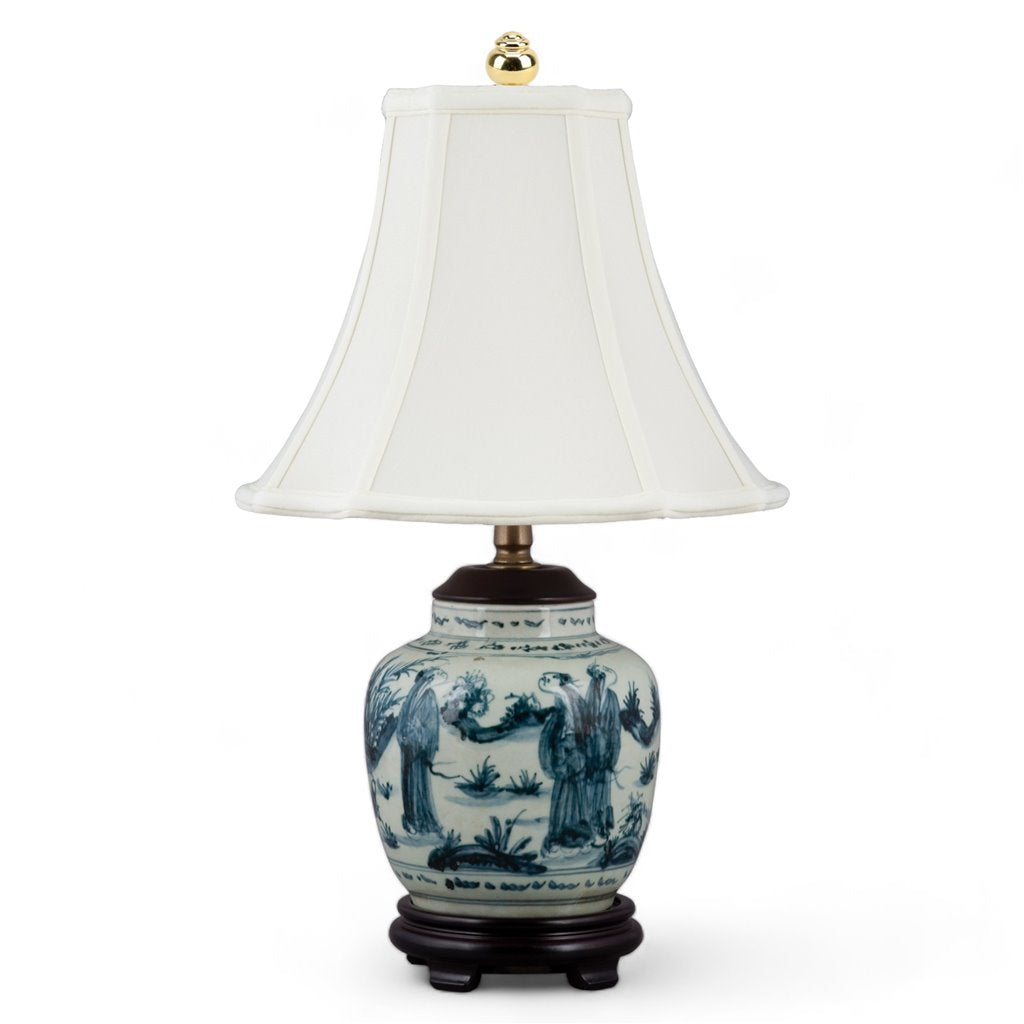 Danny's Fine Porcelain Blue & White Lamp-People(320-12-Be)