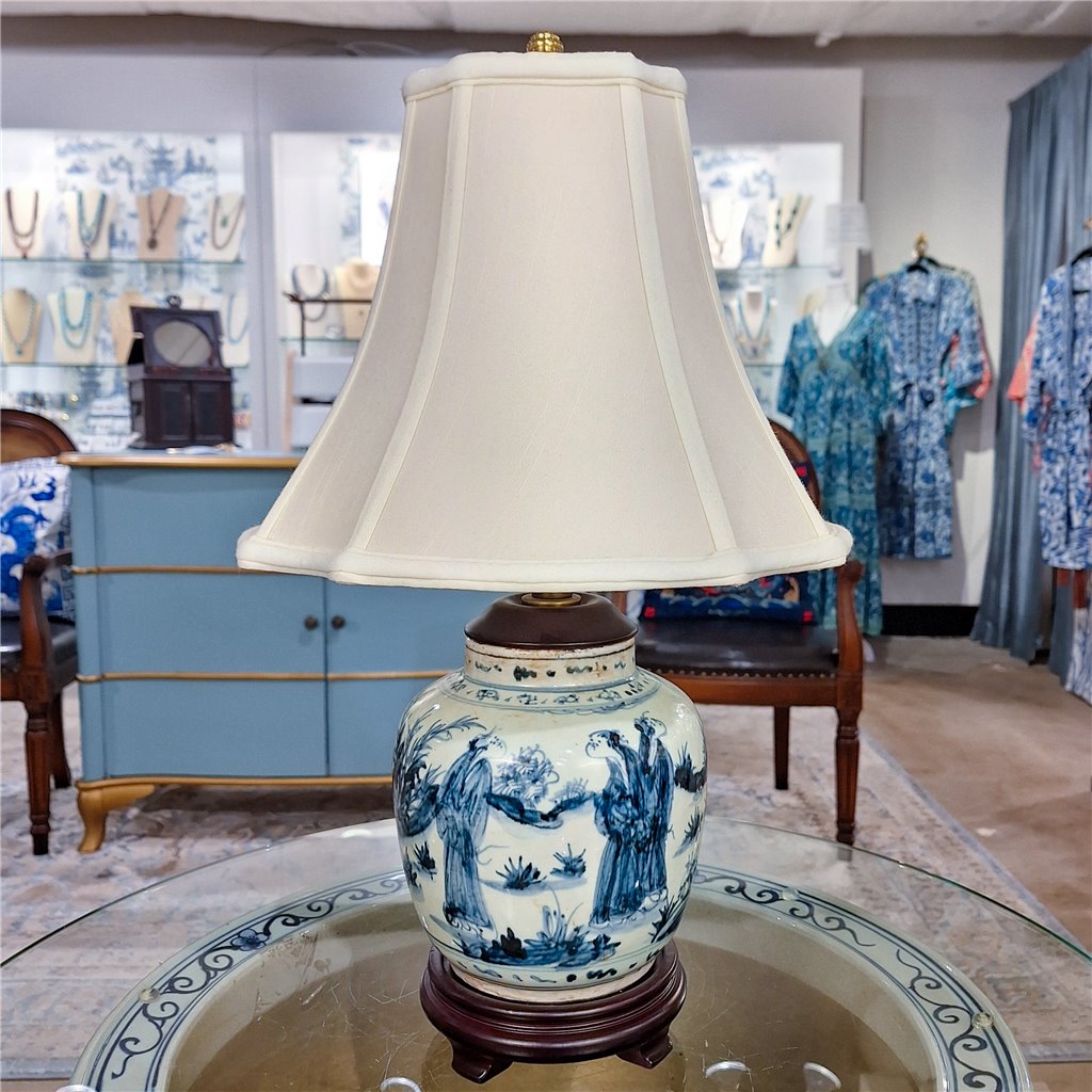 Danny's Fine Porcelain Blue & White Lamp-People(320-12-Be)