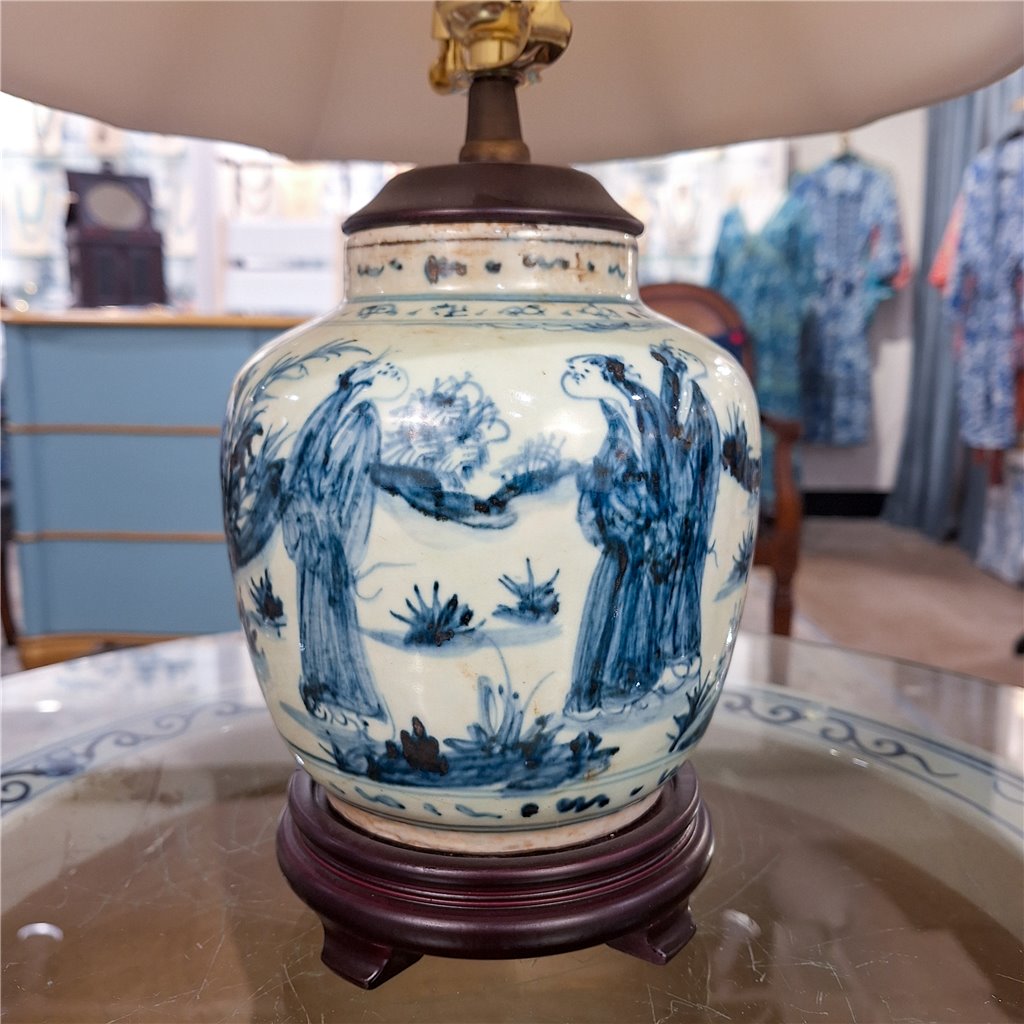 Danny's Fine Porcelain Blue & White Lamp-People(320-12-Be)