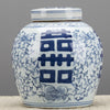 Danny's Fine Porcelain Blue & White- Double Happiness Lidded Jar