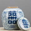 Danny's Fine Porcelain Blue & White- Double Happiness Lidded Jar