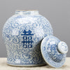 Danny's Fine Porcelain Blue & White- Double Happiness Ginger Jar (classic)