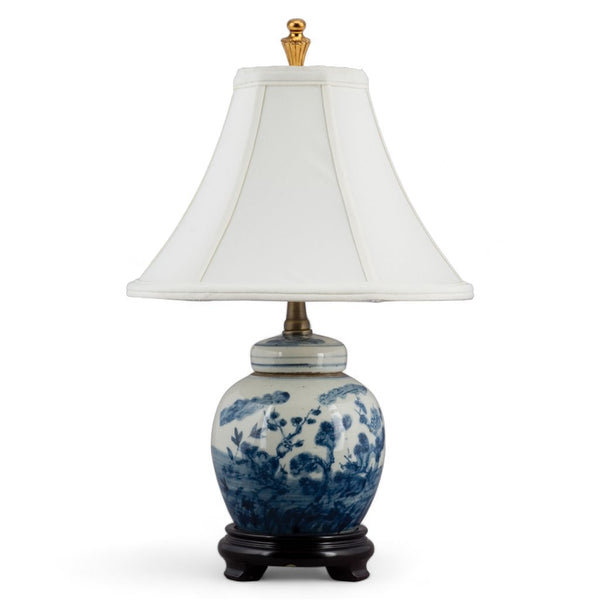 Danny's Fine Porcelain Blue & White Bulb Jar Lamp-Floral (classic)(108-11-Be)
