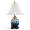 Danny's Fine Porcelain Blue & White Bulb Jar Lamp-Floral (classic)(108-11-Be)