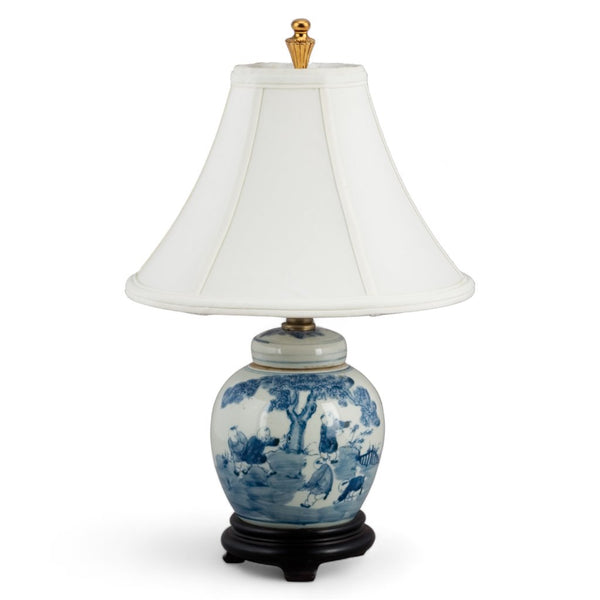 Danny's Fine Porcelain Blue & White Jar Lamp-Child Playing (classic)(108-11-Be)