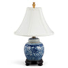 Danny's Fine Porcelain Classic Blue and Whitefiligree Bulb Jar Base with Antique Finish