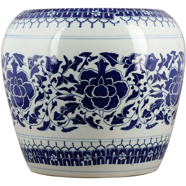 Danny's Fine Porcelain Blue & White Garden Stool-Floral