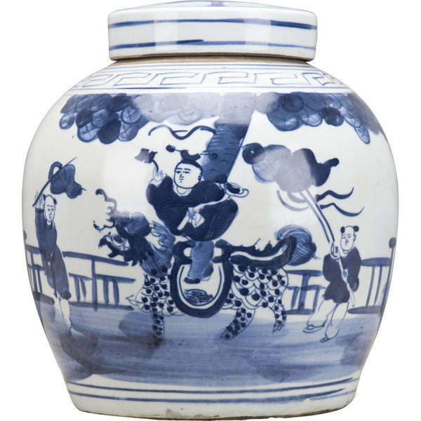 Danny's Fine Porcelain Blue & White Bulb Lidded Jar (classic)