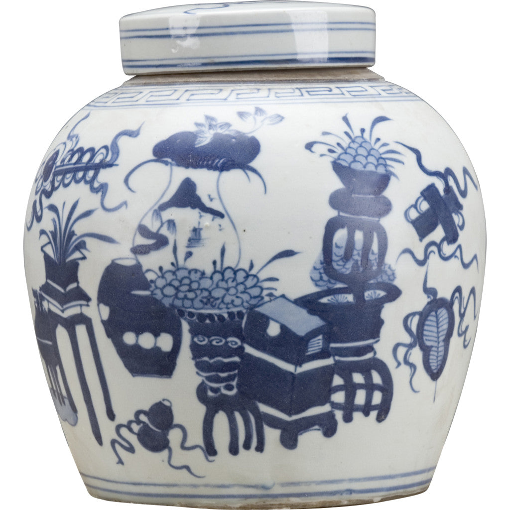 Danny's Fine Porcelain Blue & White Bulb Lidded Jar (classic)