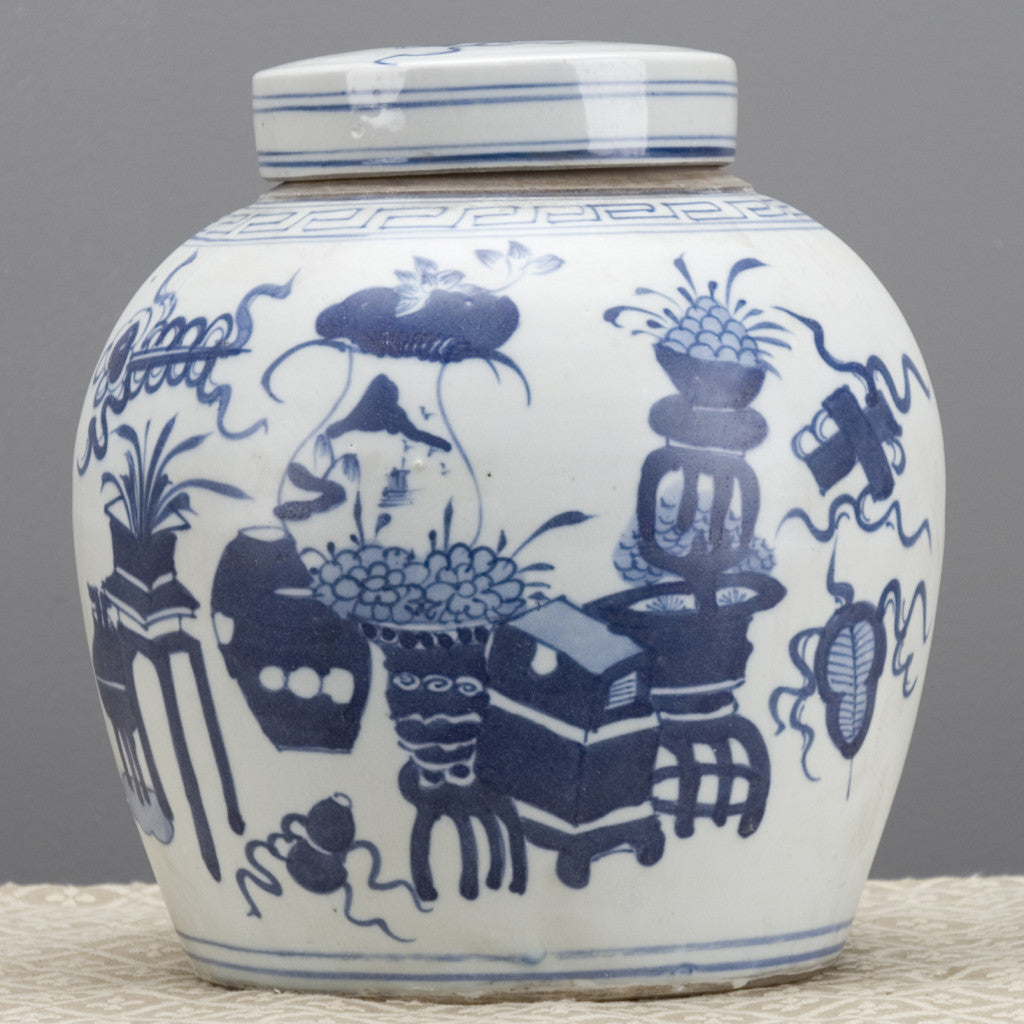 Danny's Fine Porcelain Blue & White Bulb Lidded Jar (classic)