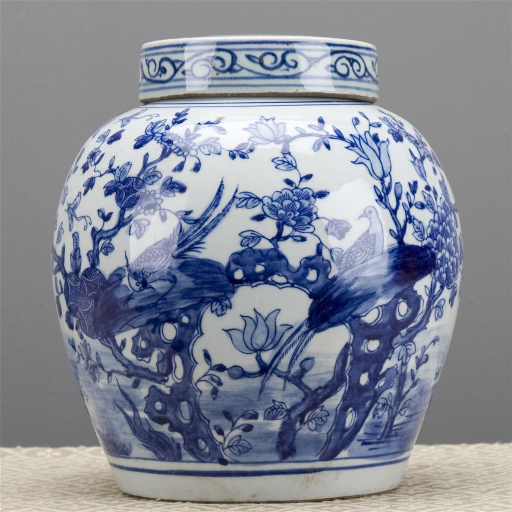 Danny's Fine Porcelain Porcelain Lidded Jar Blue & White