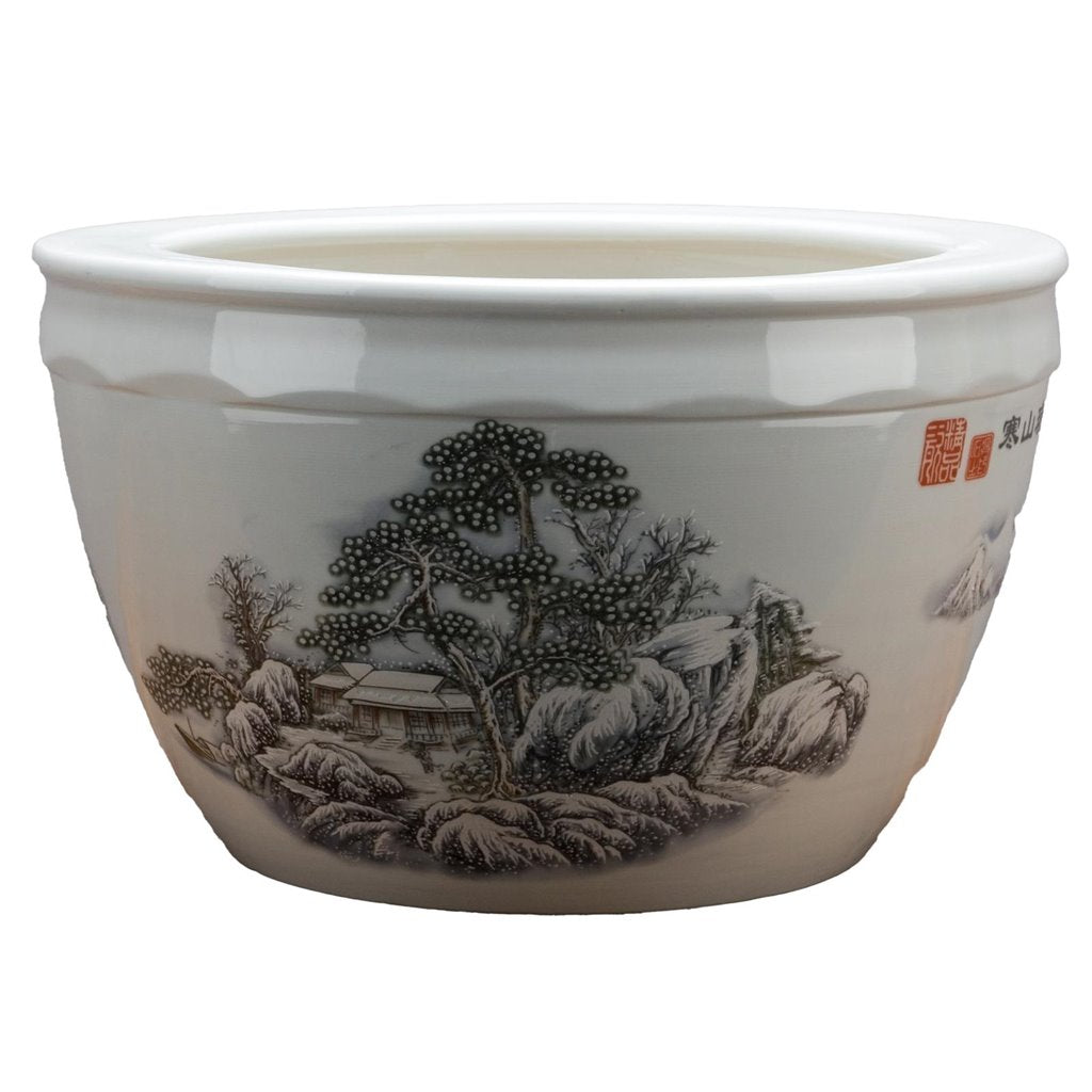Danny's Fine Porcelain 16d X 10 Fishbowl-Snow Scene