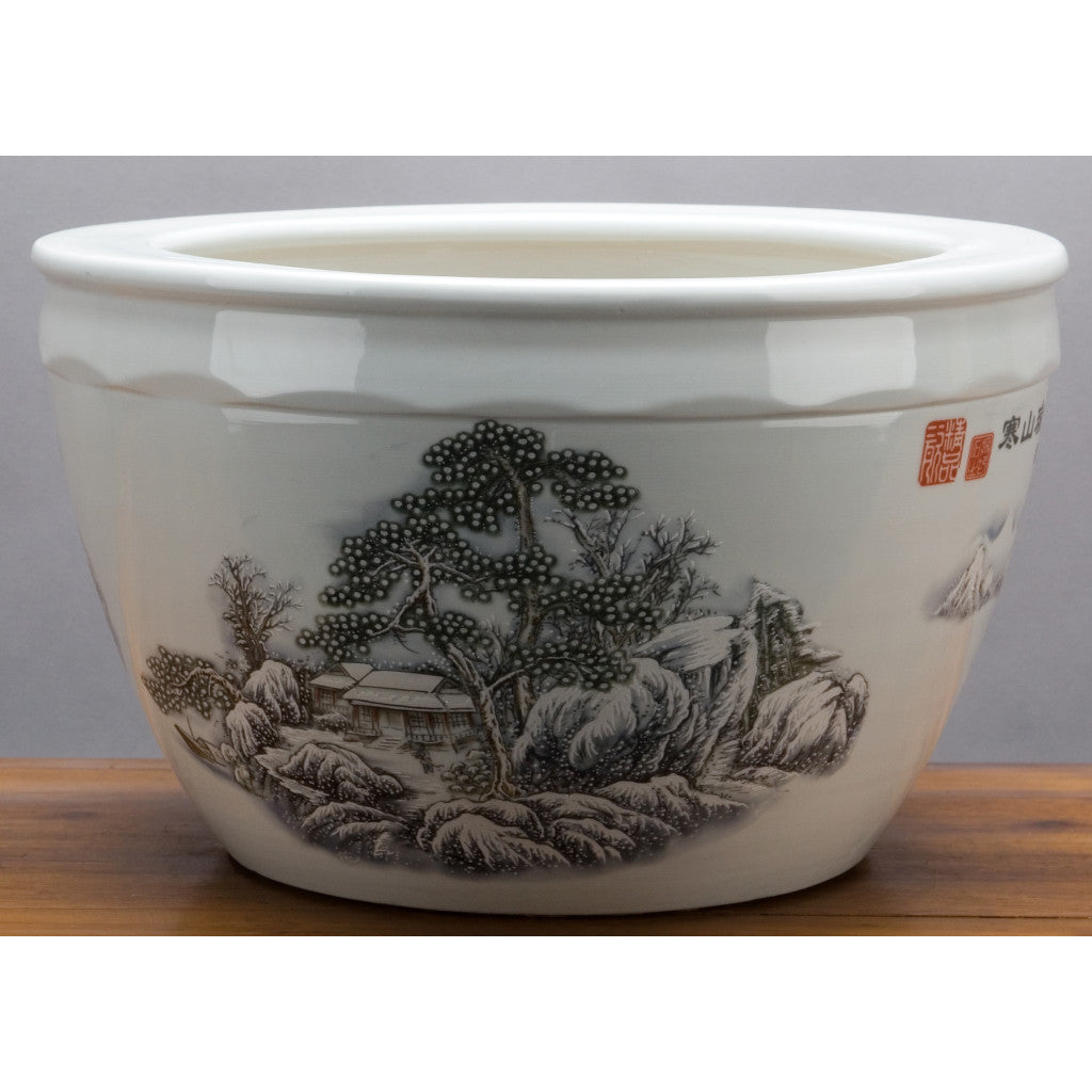 Danny's Fine Porcelain 16d X 10 Fishbowl-Snow Scene