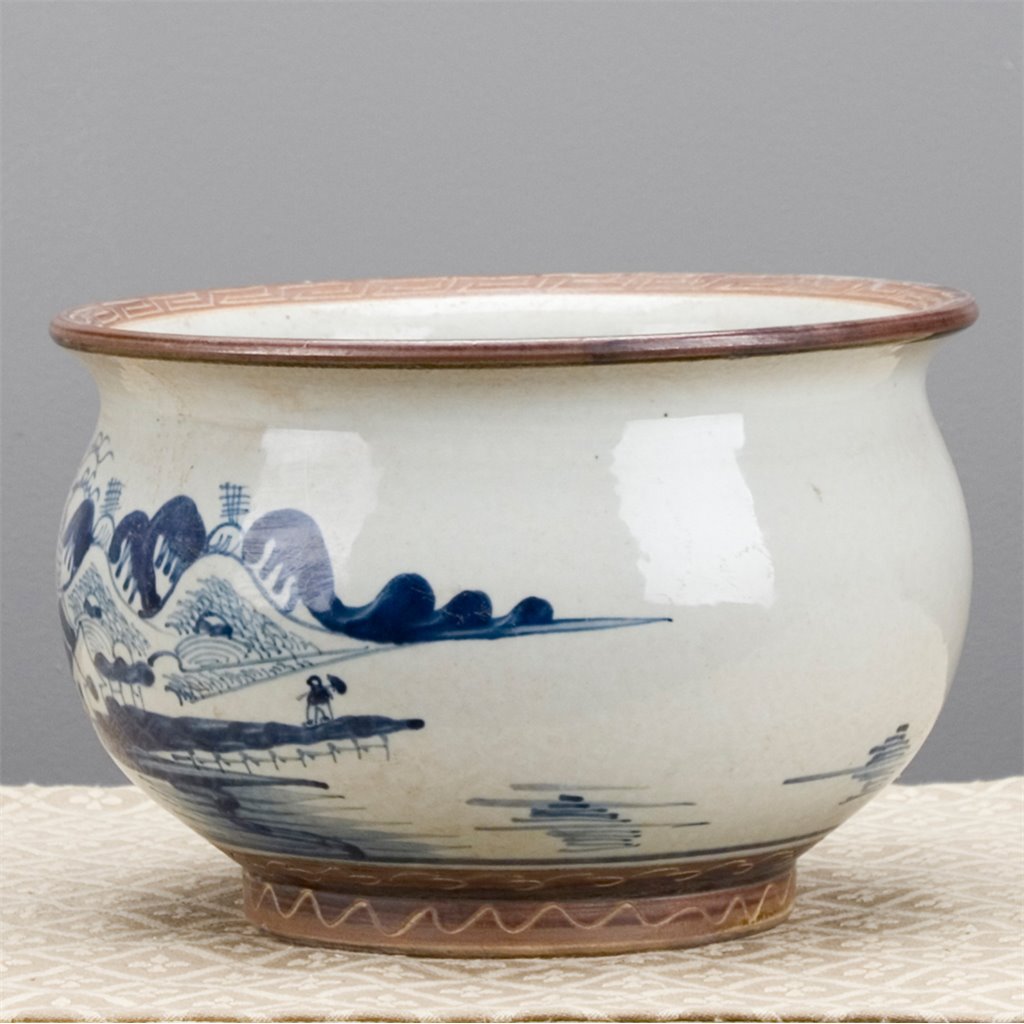 Danny's Fine Porcelain Round Basin- Classic Blue & White