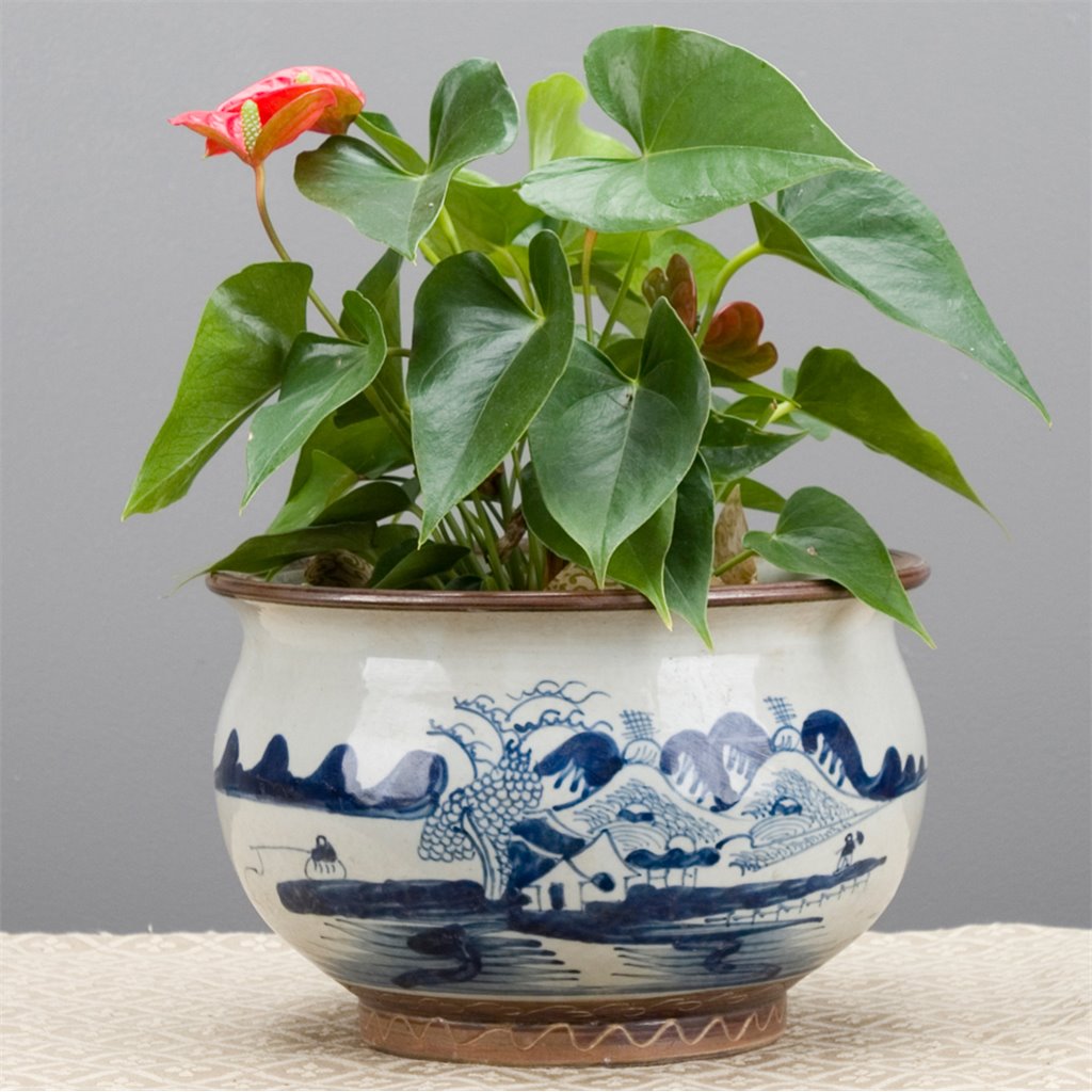 Danny's Fine Porcelain Round Basin- Classic Blue & White