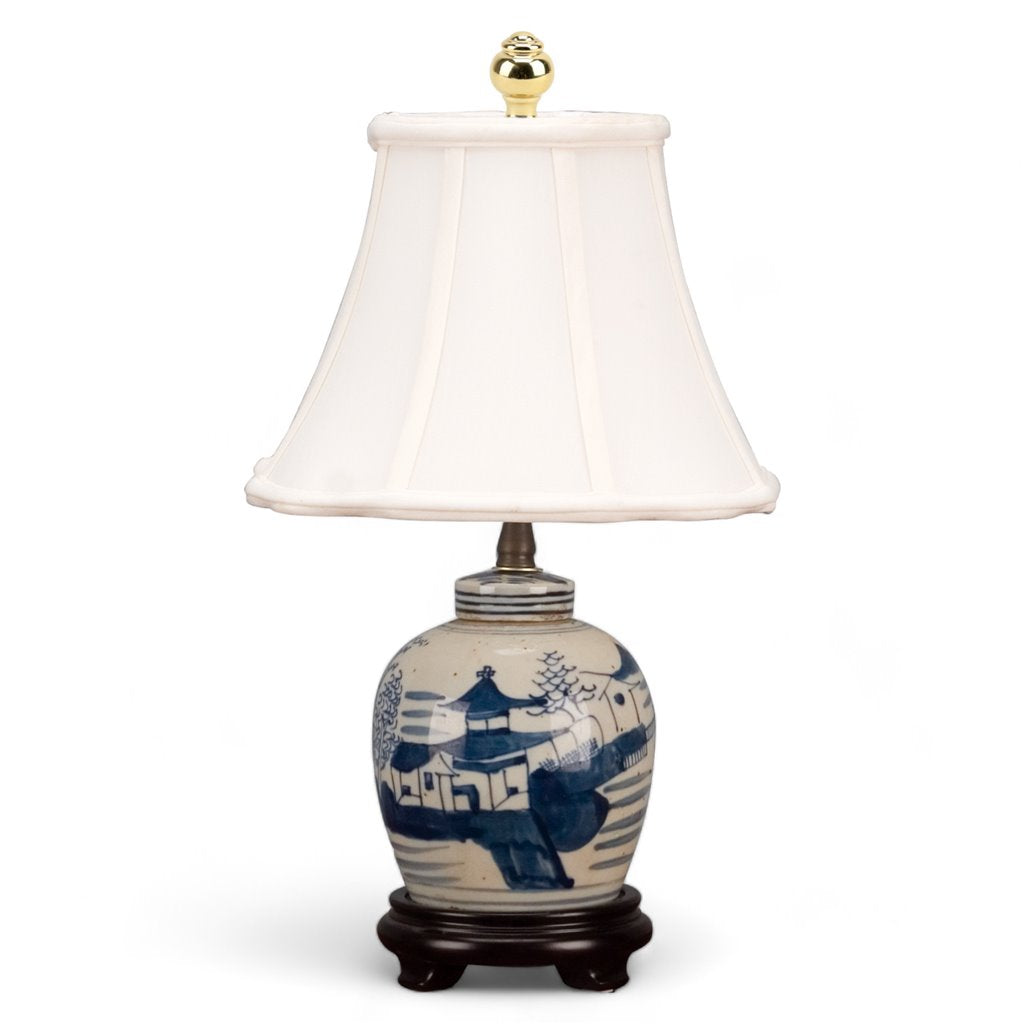 Danny's Fine Porcelain Small Ball Jar Lamp - Classic Blue & White