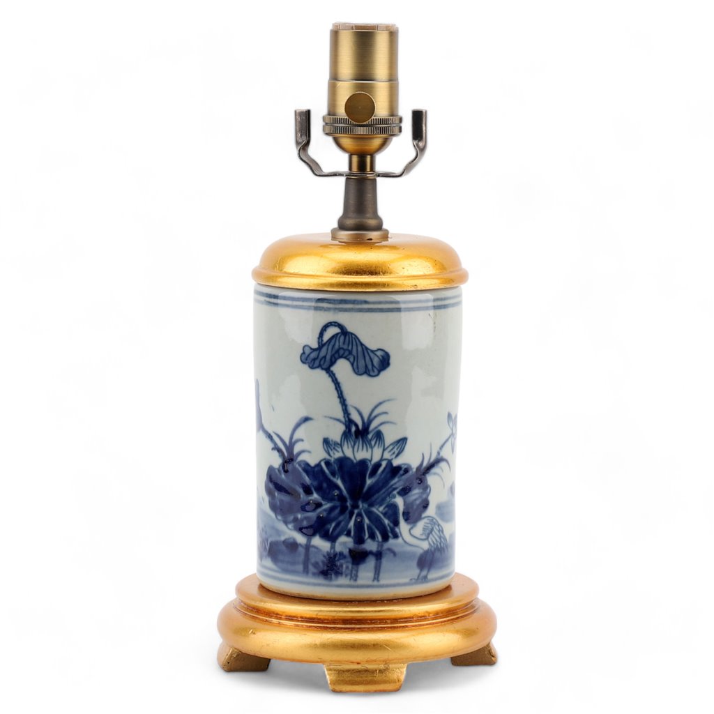 Danny's Fine Porcelain Pencil Holder Lamp - Classic Blue & White