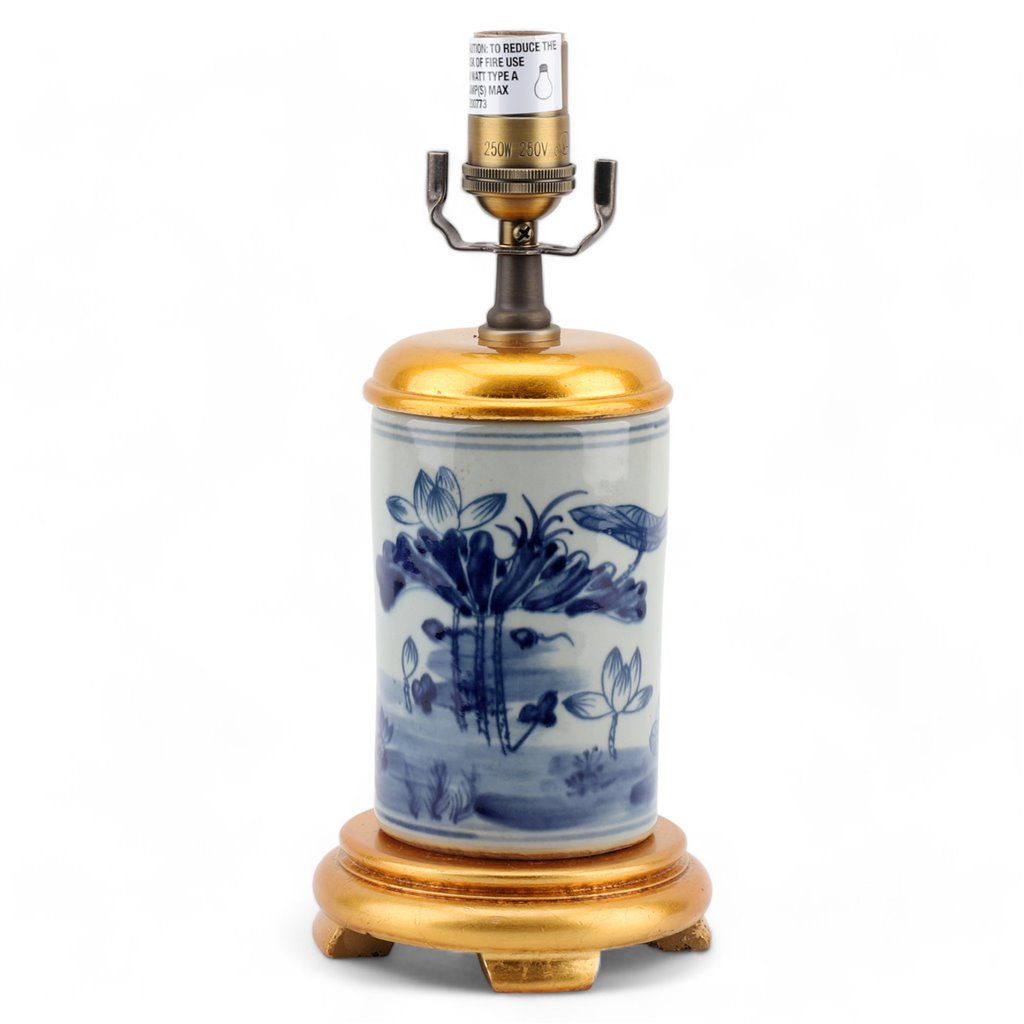 Danny's Fine Porcelain Pencil Holder Lamp - Classic Blue & White