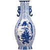 Danny's Fine Porcelain Porcelain Scallop Shape Vase-Blue & White
