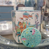 Danny's Fine Porcelain Hexagonal Porcelain Lidded Jar-Hand-Painted Scene