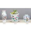 Danny's Fine Porcelain Hexagonal Porcelain Lidded Jar-Hand-Painted Scene