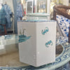Danny's Fine Porcelain Hexagonal Porcelain Lidded Jar-Hand-Painted Scene