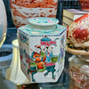 Danny's Fine Porcelain Hexagonal Porcelain Lidded Jar-Hand-Painted Scene