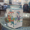 Danny's Fine Porcelain Hexagonal Porcelain Lidded Jar-Hand-Painted Scene
