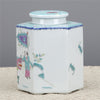 Danny's Fine Porcelain Hexagonal Porcelain Lidded Jar-Hand-Painted Scene