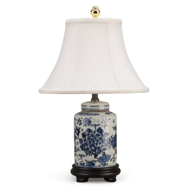 Danny's Fine Porcelain Round Tea Jar Lamp- Blue & White Flower(108-12-Be)