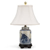 Danny's Fine Porcelain Round Tea Jar Lamp- Blue & White Kirin