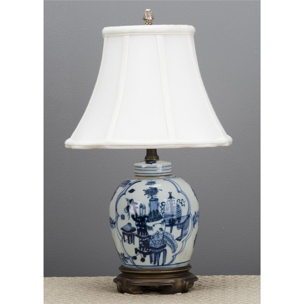 Danny's Fine Porcelain Blue & White Bulb Jar Lamp (317-10-Be) Loc:[009-20]