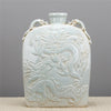 Danny's Fine Porcelain Carved Flat Vase-Dragon