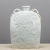 Danny's Fine Porcelain Carved Flat Vase-Dragon