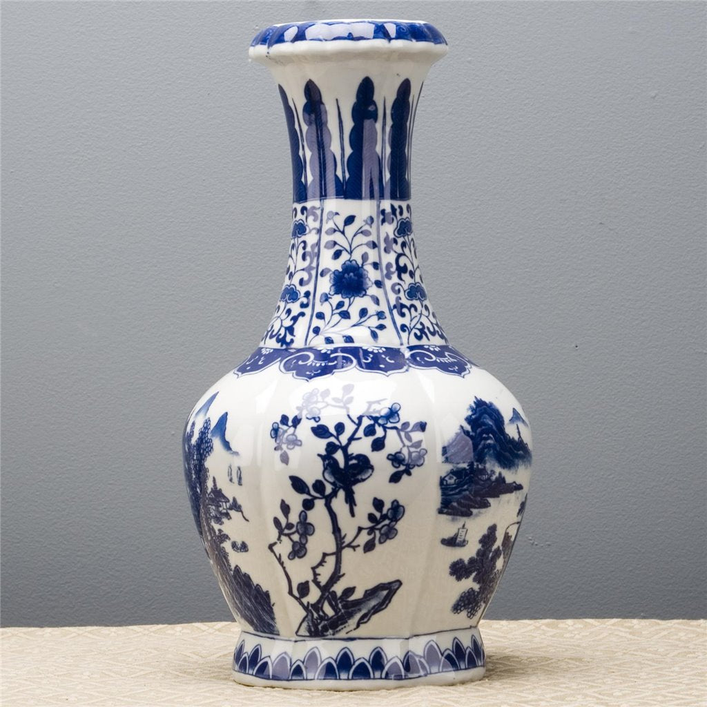 Danny's Fine Porcelain Blue & White Scallop Vase