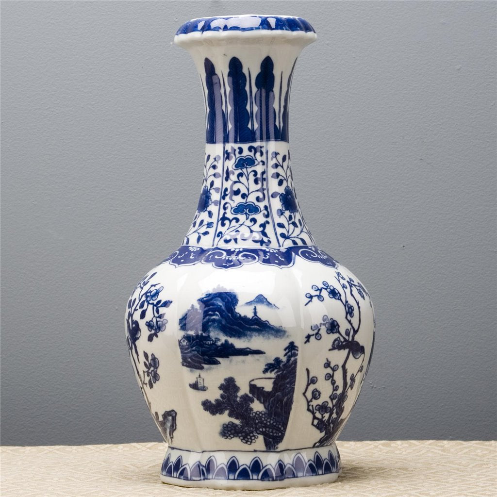 Danny's Fine Porcelain Blue & White Scallop Vase