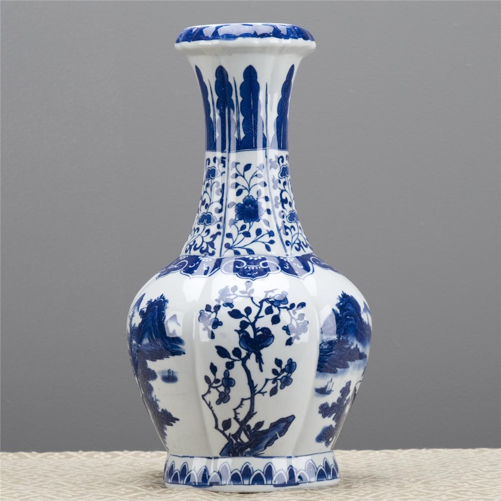 Danny's Fine Porcelain Blue & White Scallop Vase