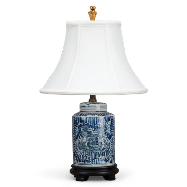 Danny's Fine Porcelain Blue & White Tea Caddy Lamp Rolling Patels(108-12-Be)