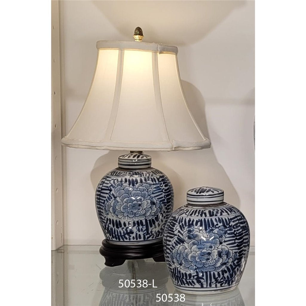 Danny's Fine Porcelain Blue & White Bulb Jar Lamp