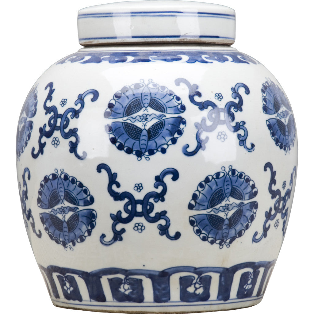 Danny's Fine Porcelain Blue & White Lidded Jar Hei Circle