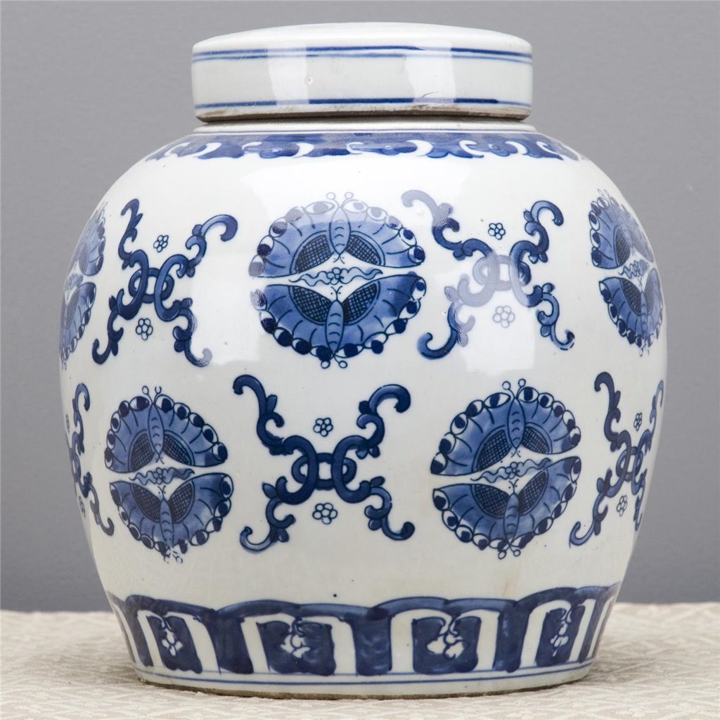 Danny's Fine Porcelain Blue & White Lidded Jar Hei Circle