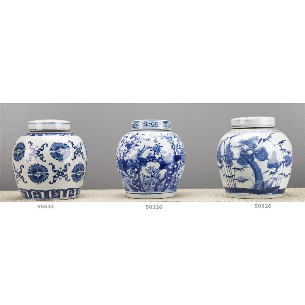 Danny's Fine Porcelain Blue & White Lidded Jar Hei Circle
