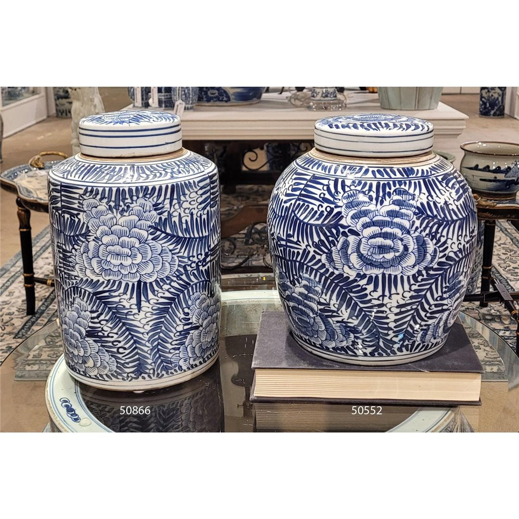 Danny's Fine Porcelain Blue & White Tea Caddy -Rolling Petal