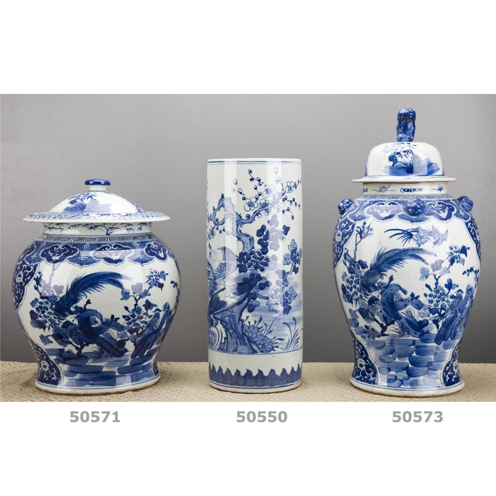 Danny's Fine Porcelain Blue & White Large Temple Jar