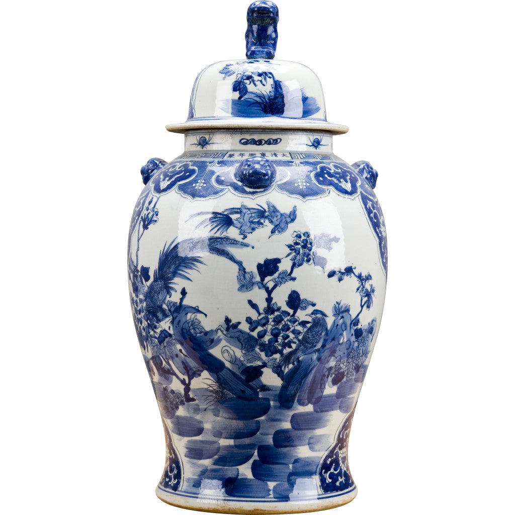 Danny's Fine Porcelain Blue & White Large Temple Jar